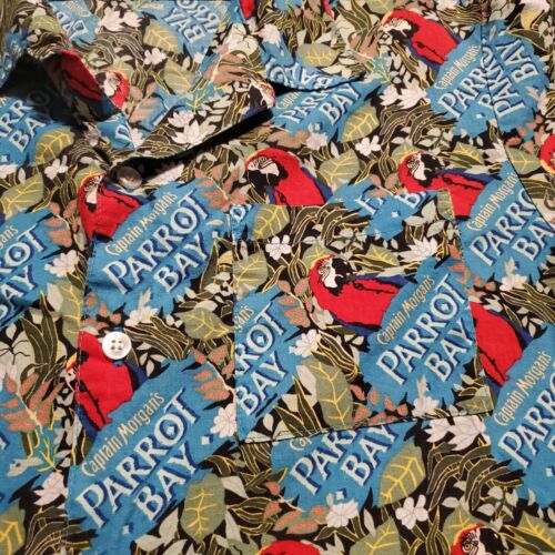 Vintage Captain Morgan Mens L Shirt Parrot Bay Button Up S/S Hawaiian USA Made - Picture 2 of 7