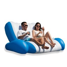 Inflatable Pool Recliner Luxury Float - High  Dry Duo Float, Cup Holders  H...