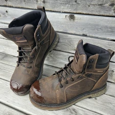 Danner steel yard 6" ST boot 6 Mens 10.5 D Brown Tuff Toe Cover Lace Up 12531