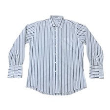 Yves Saint Laurent YSL Shirt Mens 15.5 Medium French Double Cuff White Striped