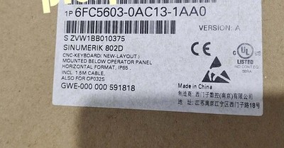 6FC5 603-0AC13-1AA0 NEW Siemens 6FC5603-0AC13-1AA0