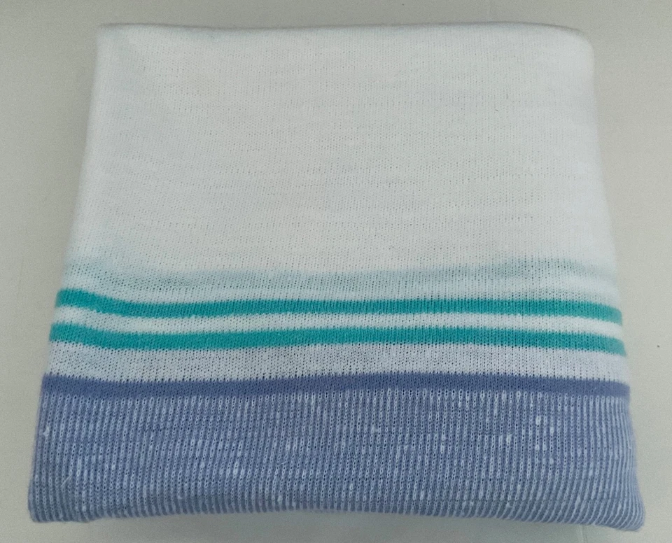 Vintage Woven Slub Knit Fabric: 56" x 29" White with Lavender Stripe - image 3 of 4