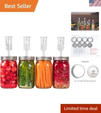 Complete Stainless Steel Fermentation Kit with Airlocks - Fits Wide Mouth Jars