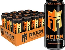 Reign Orange Dreamsicle Total Body Fuel, 16 fl oz Fitness Drink, 12 Pack.