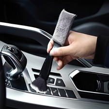 Car Double Head Clean Brush, 2 in 1 Duster for Car Clean, Car Interior Black