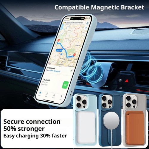 for IPhone 17 Series Invisible Magnetic Leather Soft Anti-drop Case with Stand - Picture 3 of 30