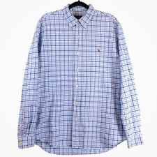 Polo Ralph Lauren Mens XL Classic Fit Blue Plaid Long Sleeve Button Down Shirt