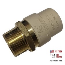 1 PACK 3/4" CPVC to 3/4" NPT Adapter, Brass CPVC Transition Fitting, Easy