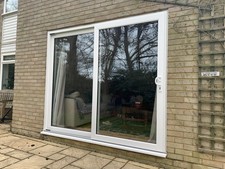 Upvc sliding door patio slider white external double glazed used exterior 2.45m