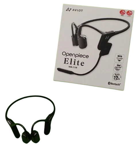 AVIOT WB-E1M Bone Conduction Bluetooth Earphones with Case Used From Japan