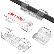 Adhesive Cable Clips Clear 40PCS, M , Upgraded Wire Holders for M,