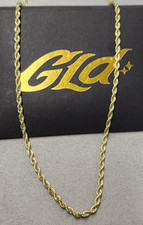 Gld 18K Gold Plated 2mm Rope Chain 22"