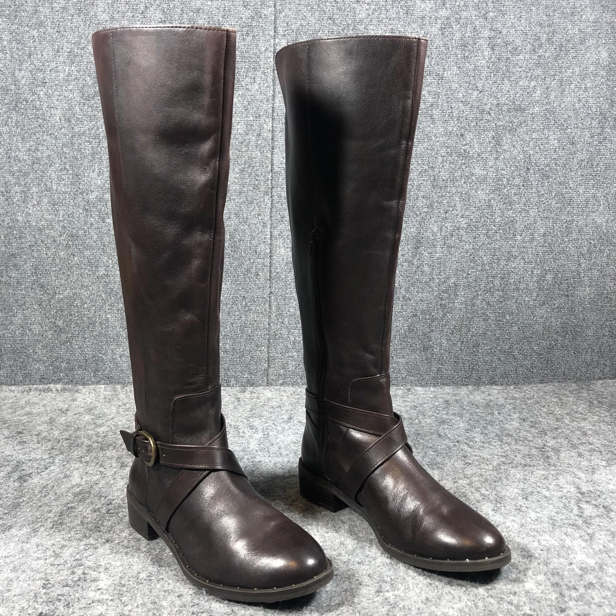 Stivali I.N.C. International Concepts Fawne Donna - Pelle Cognac, Alti Ginocchio - Nuovi Con Scatola