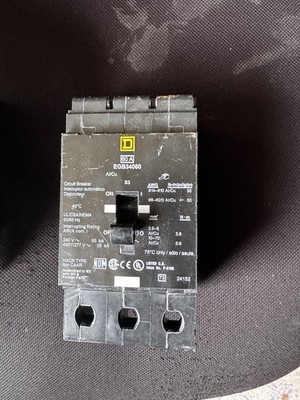 Square D EGB34060 Circuit Breaker 60A 3-Pole 240/480V HACR Type