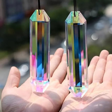 2pcs Crystal Sun Catcher Window Prisms   Rainbow Maker Hanging Ornaments - NEW