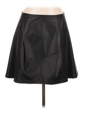 Polo by Ralph Lauren Women Black Faux Leather Skirt 12