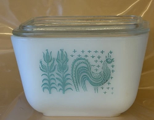 Pyrex Vintage Amish Butterprint Refrigerator Dish Set with Lid Fridgie