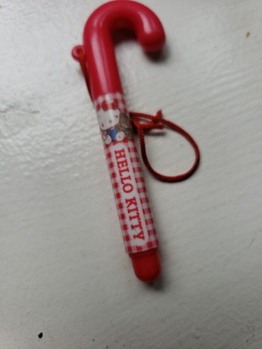 VINTAGE 1976 1988 SANRIO HELLO KITTY MINI CANDY CANE PEN MARKER RED JAPAN - Picture 7 of 7