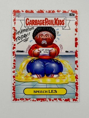 2020 Garbage Pail Kids Late To School #82a SPEECH LES Red Parallel 06/75