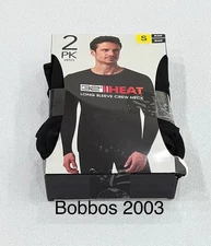 32 Degrees Heat Men's 2-Pack Long Sleeve Crew Neck Tee, Black, Size S
