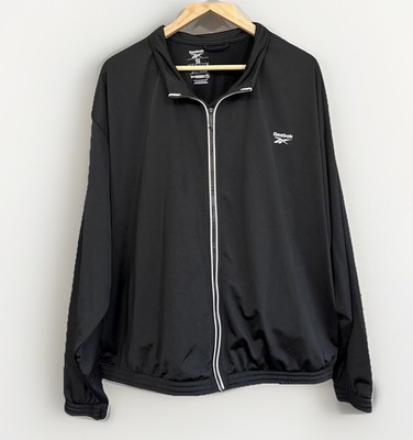 Reebok Track Jacket Identity Black White Back Vector Reecycled Speedwick Size 4X