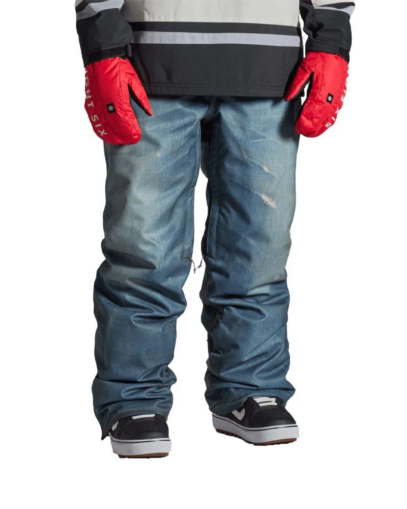 686 Deconstructed Denim Insulated Men's Snow Pants, Indigo