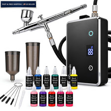 32PSI Cordless Airbrush Kit with Compressor  11 With Paint Set