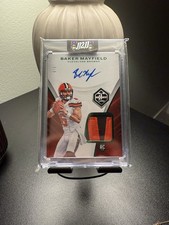 2018 Panini Limited - Rookie Patch Autograph Baker Mayfield /5 (AU, MEM, RC)
