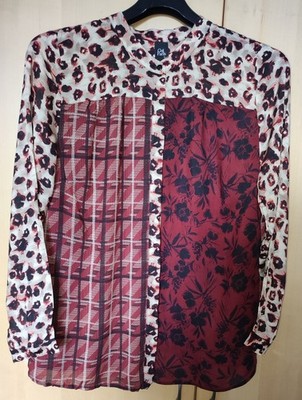 C'est Paris by C'est tout gepachte Bluse burgund Gr. 44, 100%Viskose Knopfleiste
