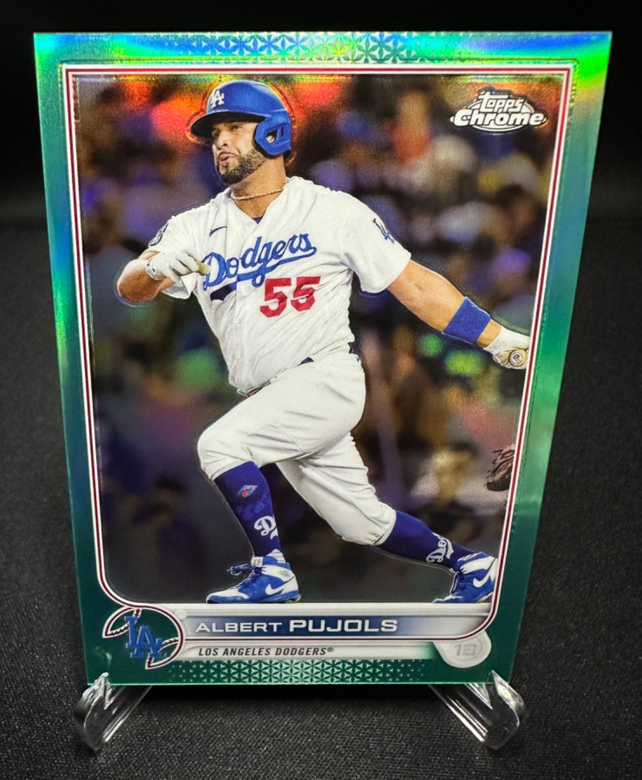 2022 Topps Chrome Baseball - Albert Pujols - Aqua Refractor (#083/199) - #84
