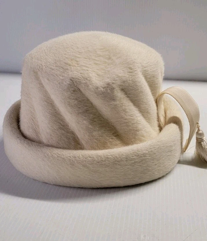 Fur Pillbox White Vintage Hats for Women | eBay display picture 3