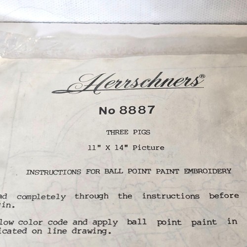 Herrschners Ball Point Paint Embroidery 5 Printed Panels Nursery Disc. RARE - Picture 10 of 10