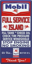 MOBIL GAS STATION FULL SERVICE ISLAND PUMP OLD SIGN REMAKE ALUMINUM SIZE OPTIONS