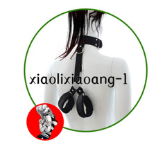 Binding Neck Collar to Wrist Handcuffs Slaver Cosplay Harness Belt