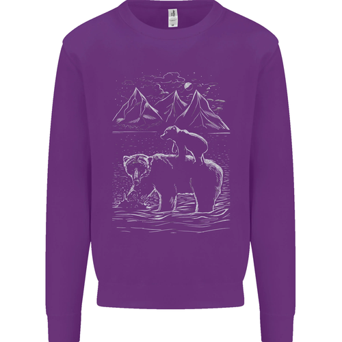 A Bear and It's Cub Mens Sweatshirt Jumper - Picture 42 of 77
