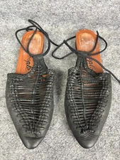 Free People Dana Woven Flat Mule Women's EU 36 Black and Brown Strap