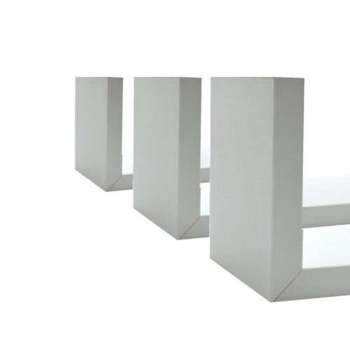 3x Modern U Shaped Shelves Floating Wall Mounted Bookshelf Storage 42cm White - Picture 4 of 7