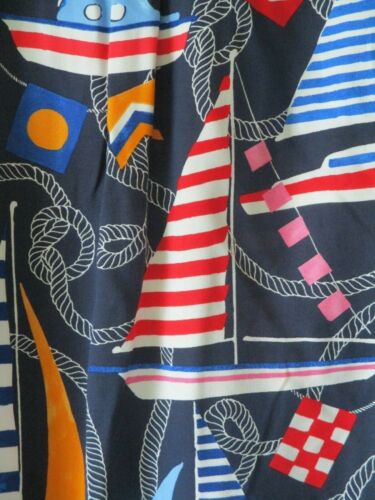 Tu Nautical Blouse Top Tie Front Shirt Sz 8 Blue Red Yachts Sailor 80s New - Picture 10 of 11