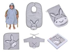 NEU S&uuml;dfrottier Serie "Esel hellgrau" Badet&uuml;cher, Badeponcho, L&auml;tzchen etc