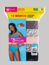 Fruit of the Loom Women's Cotton Hi-Cut Brief Underwear 8-Pack
