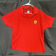 Vintage 2002 Ferrari S.p.A. Collared Polo Shirt Red Sports Car Formula 1 Size L