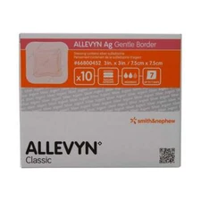 *10-Pieces* Smith & Nephew Classic Allevyn Ag Gentle Border 3" x 3" 66800452