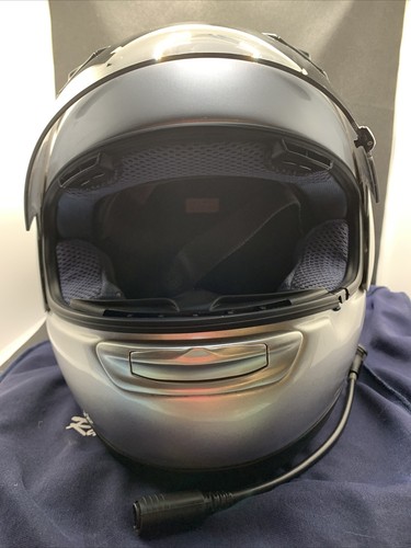 ARAI Quantum II Silver Shinny Motorcycle Helmet XXL Headset & 1 Clear Shield - Picture 2 of 11