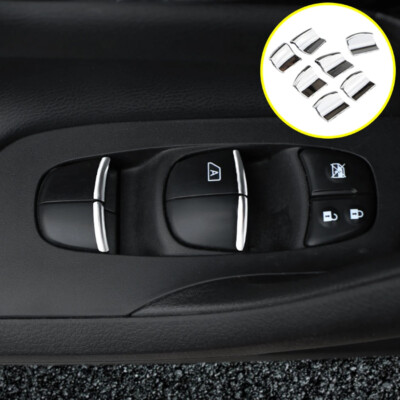7Pcs Fit For Nissan X-trail Xtrail ABS Window Lifter Switch Button Cover Trim