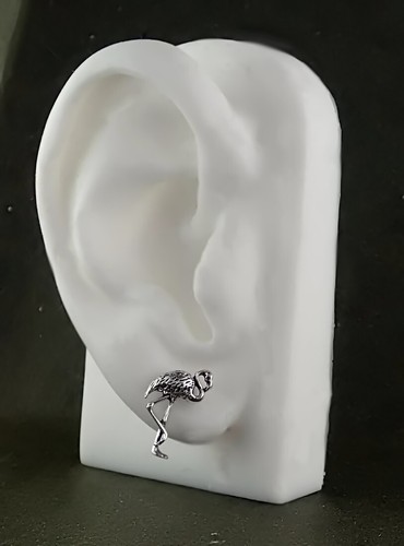 Flamingo Ohrringe Sterlingsilber kleine Mini Pfosten Ohrstecker - Bild 2 von 4