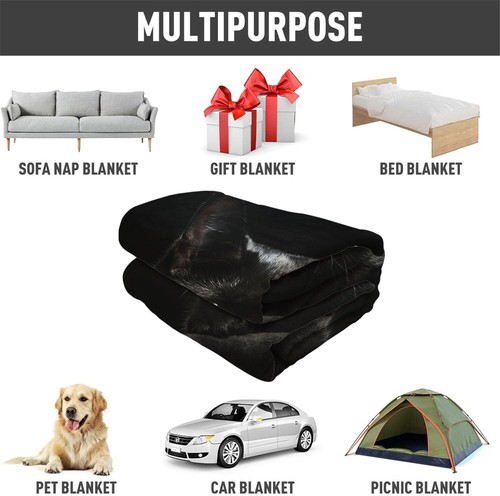 HommomH Coperta 60"x80" Morbida Soffice Flanella Pile Lancio 60"x80", Nero - Foto 5 di 6