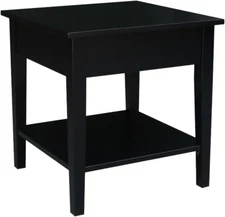 Solid Wood Spencer End Table, Black