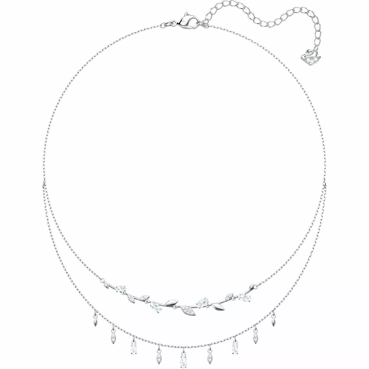 New Swarovski Crystal Jewelry Mayfly Flower Layer Neckless White