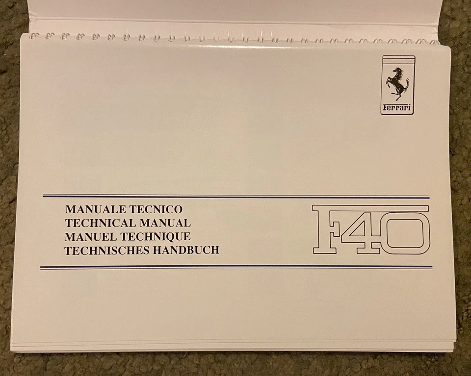 Ferrari F40 Owners Manual Maintenance Hand Book 512A/88 Brochure Part S GTO Enzo - image 2 of 4