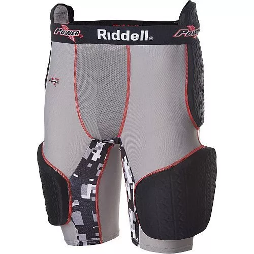 Riddell Power Recon Five-Piece Padded Football Girdle, Gray, Adult XL  40-42